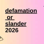 defamation or slander