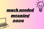 much needed meaning